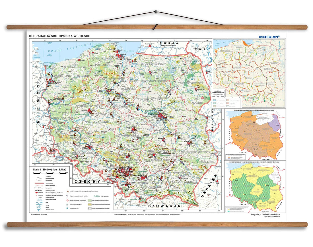 Degradacja środowiska w Polsce - mapa ścienna
