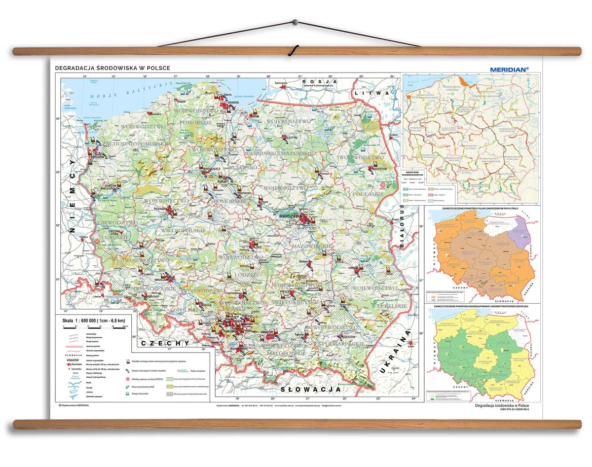 Degradacja środowiska w Polsce - mapa ścienna