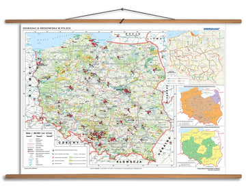 Degradacja środowiska w Polsce - mapa ścienna