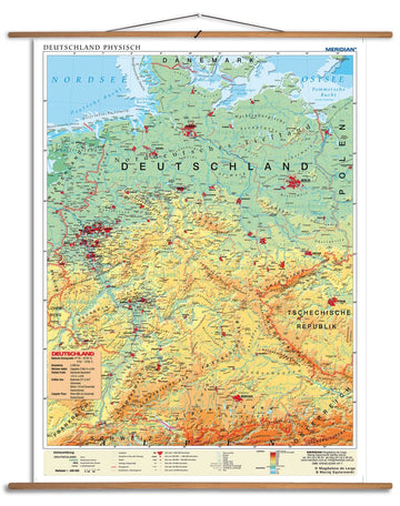 Deutschland physisch - mapa ścienna w języku niemieckim