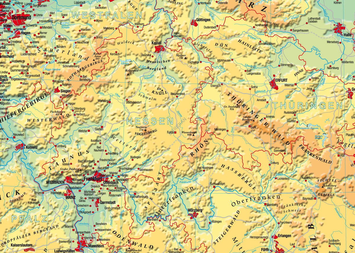 Deutschland physisch - mapa ścienna w języku niemieckim - zdjęcie 2