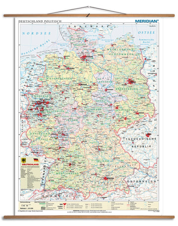 Deutschland politisch - mapa ścienna w języku niemieckim