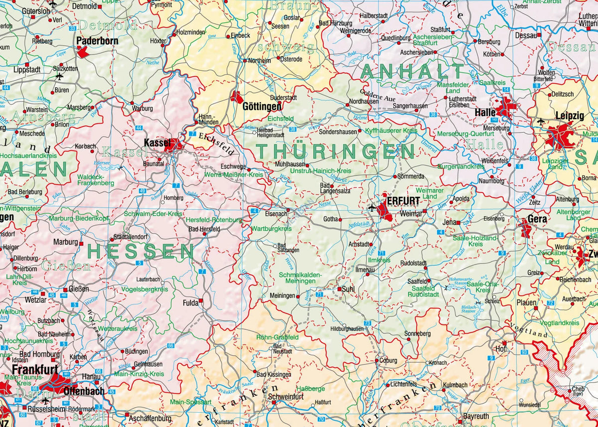 Deutschland politisch - mapa ścienna w języku niemieckim - zdjęcie 2