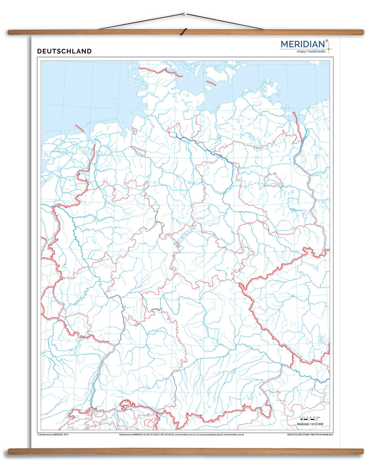 Deutschland stumm - mapa ścienna w języku niemieckim