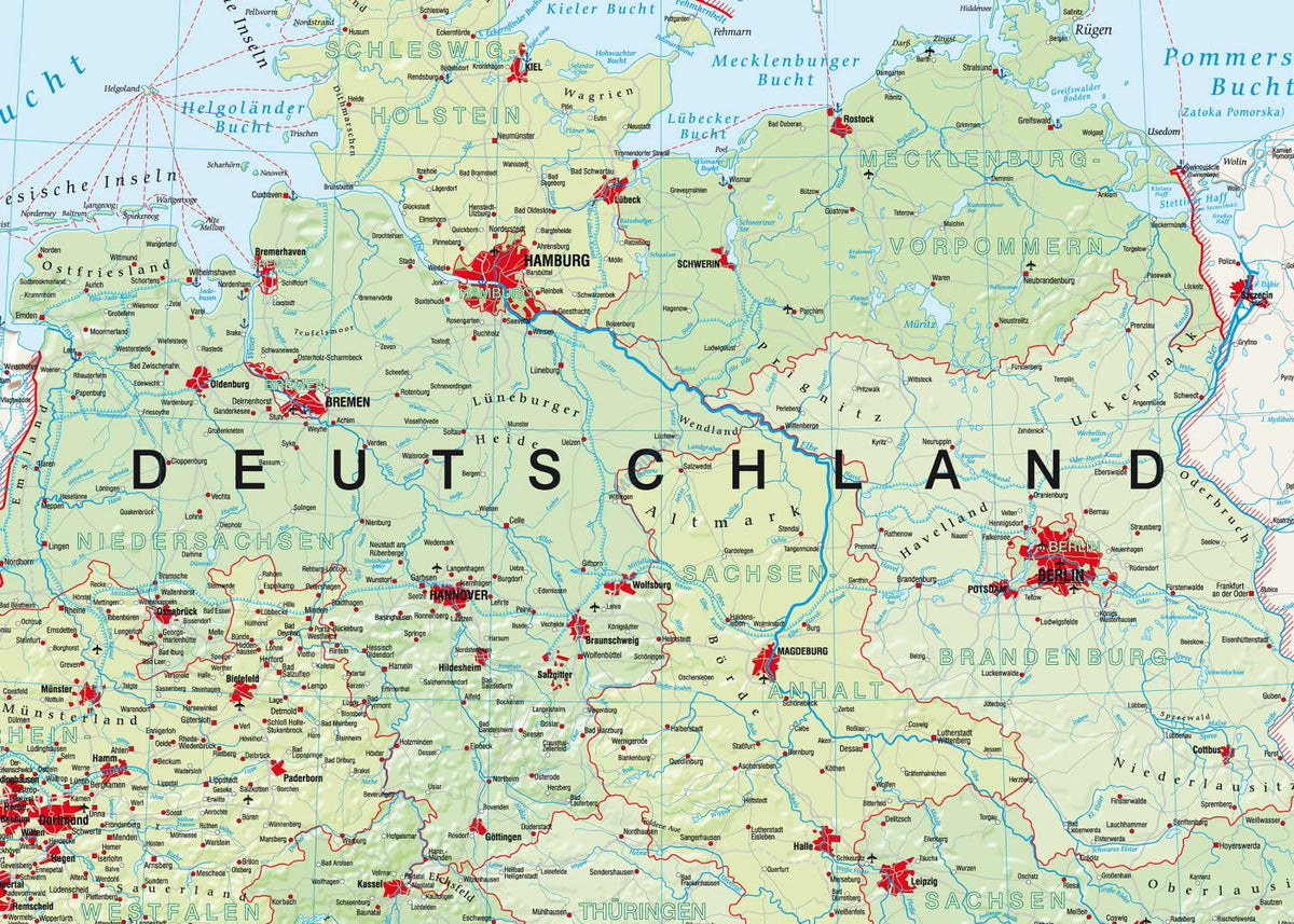 Deutschsprachige Länder politisch 70x100 cm - mapa ścienna w języku niemieckim - zdjęcie 3