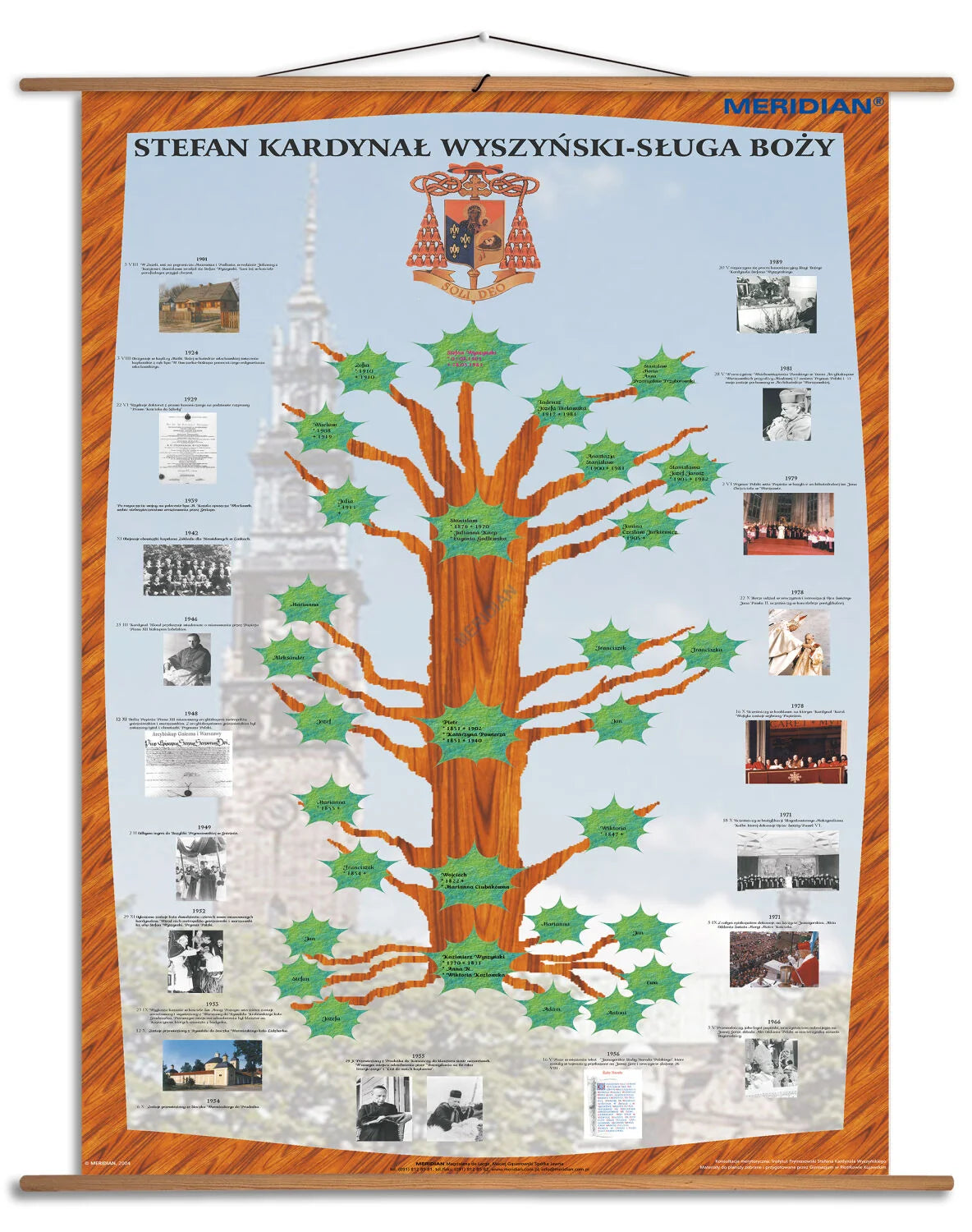 Drzewo genealogiczne i życiorys Kardynała Stefana Wyszyńskiego - plansza dydaktyczna