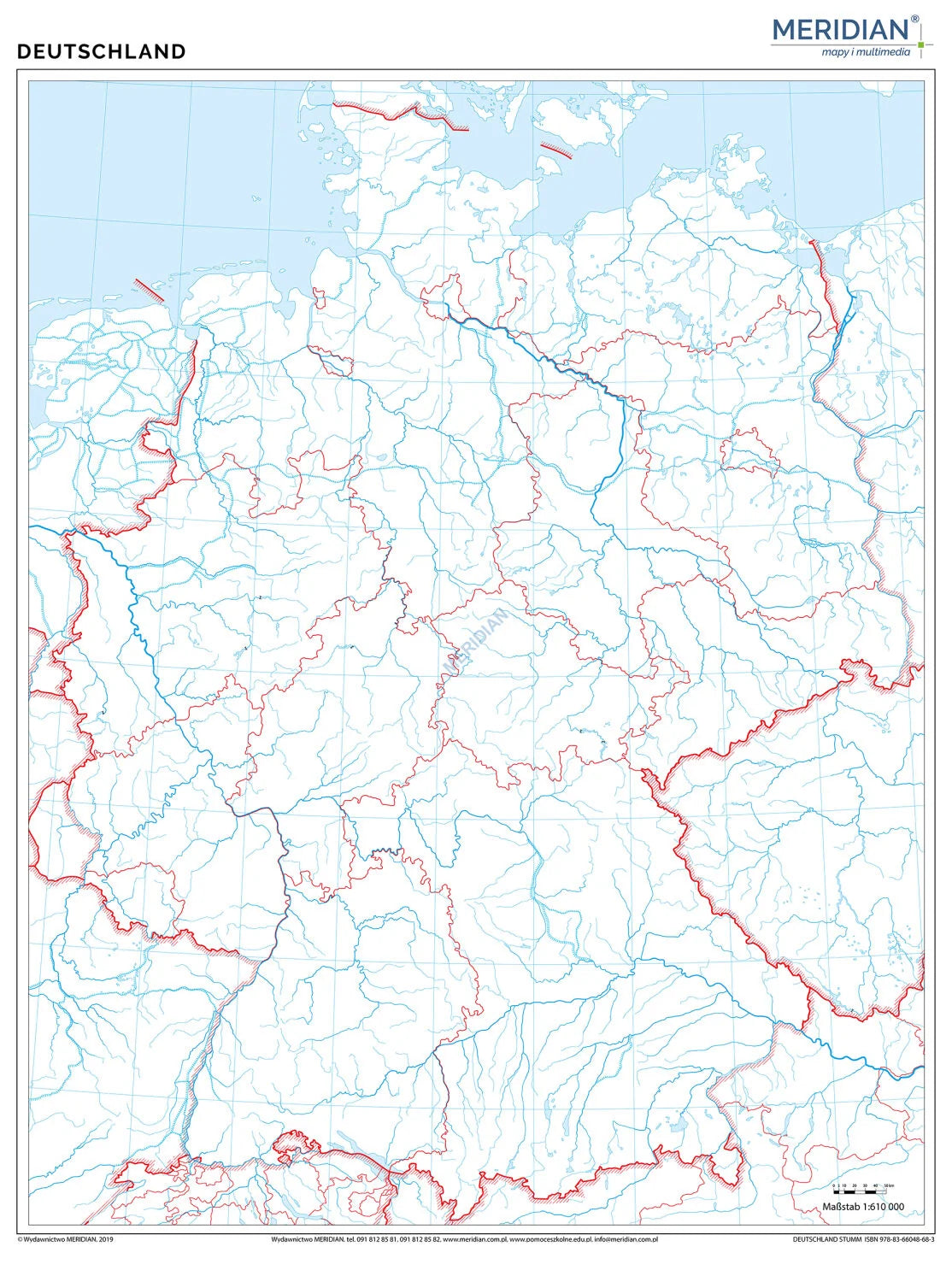 DUO: Deutschland politisch / stumm - dwustronna mapa ścienna w języku niemieckim - zdjęcie 3