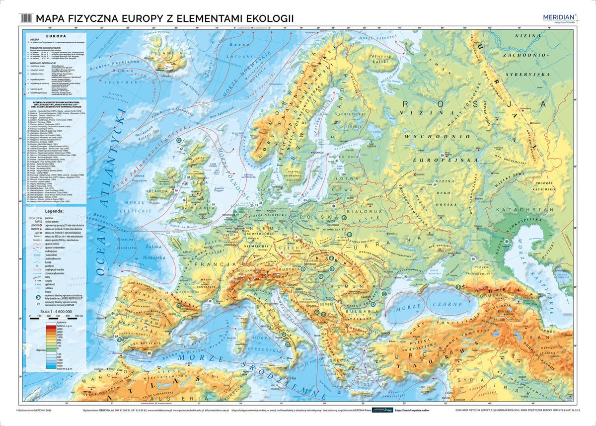 DUO: Europa fizyczna z elementami ekologii / Europa polityczna - dwustronna mapa ścienna - zdjęcie 3
