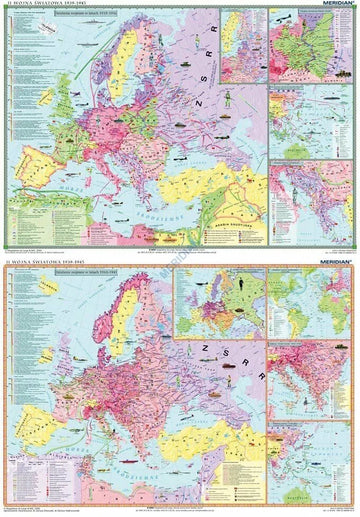 DUO: II Wojna Światowa 1939-41 / 1942-45 - dwustronna mapa ścienna
