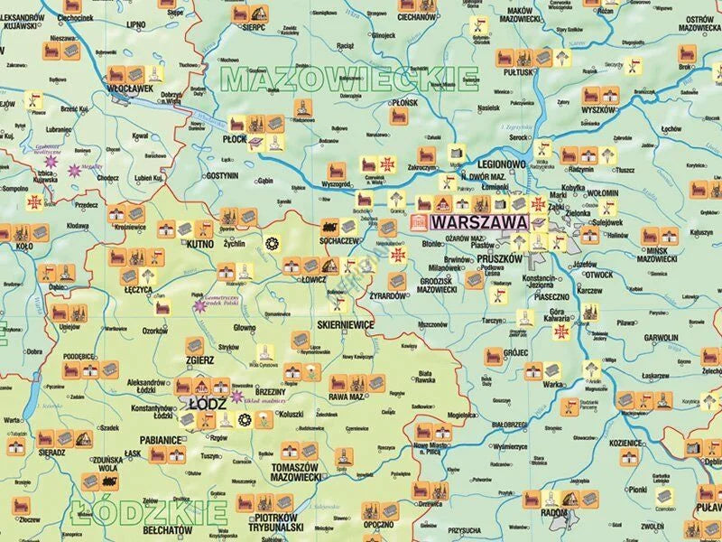 DUO: Mapa krajoznawcza Polski - historia i kultura / przyroda - dwustronna mapa ścienna - zdjęcie 3