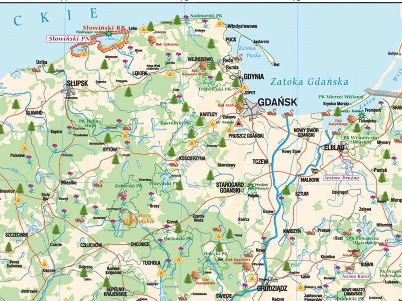 DUO: Mapa krajoznawcza Polski - historia i kultura / przyroda - dwustronna mapa ścienna - zdjęcie 5