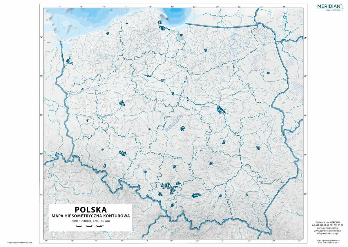 DUO: Polska fizyczna z elementami ekologii / mapa hipsometryczna - mapa ścienna - zdjęcie 3