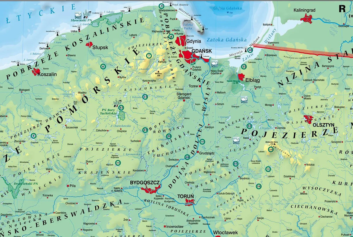 DUO: Polska fizyczna z elementami ekologii / mapa hipsometryczna - mapa ścienna - zdjęcie 4