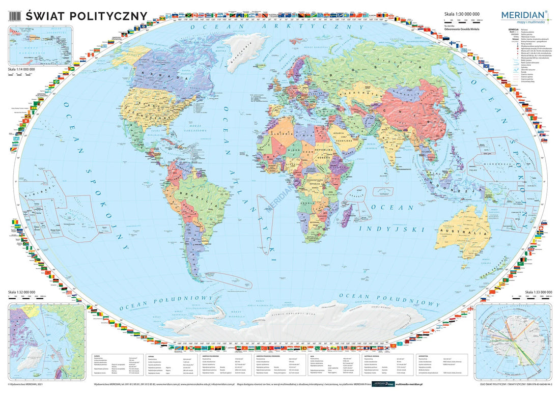DUO: Świat polityczny / fizyczny z elementami ekologii - mapa dwustronna (2021)