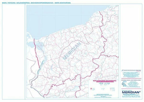 DUO: Zachodniopomorskie - ścienna mapa fizyczna / konturowa - zdjęcie 4
