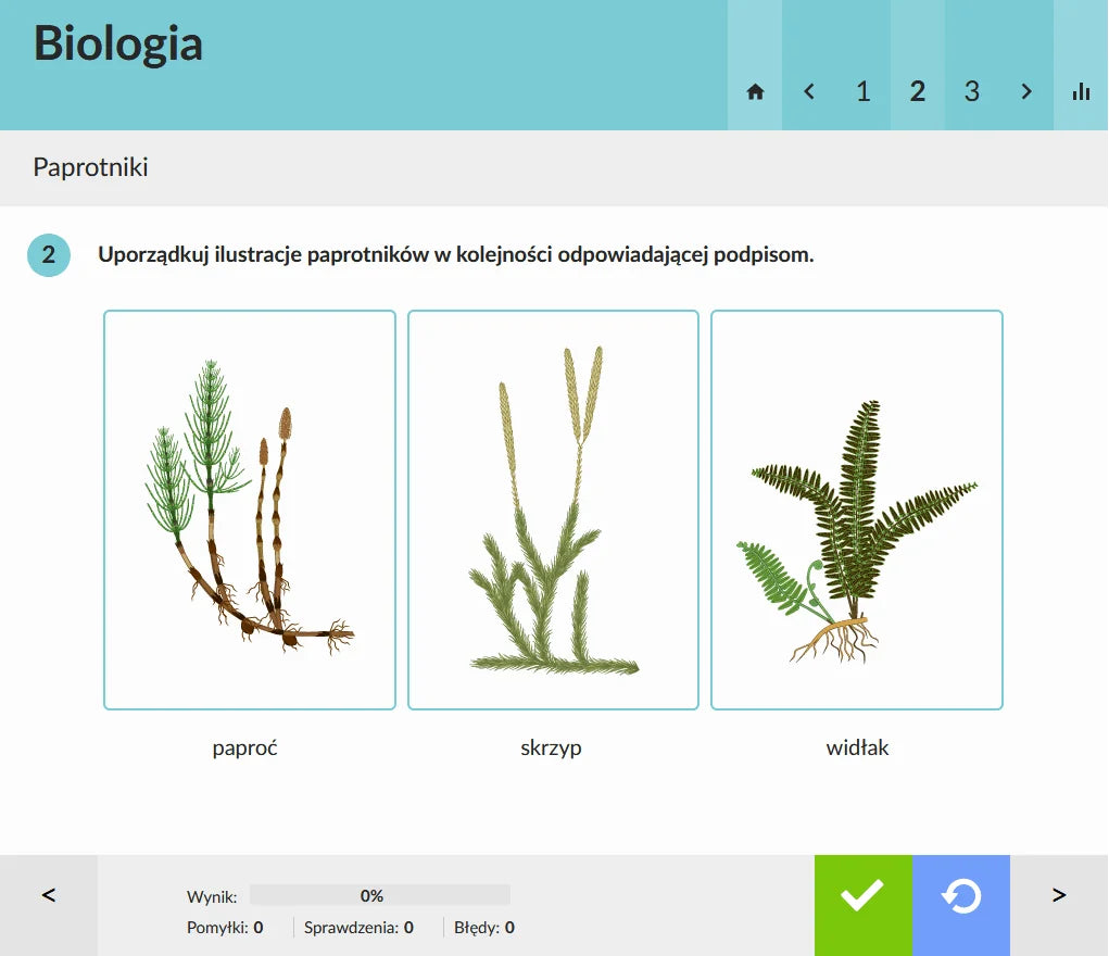 eduPaka Biologia kl. 5-8, przykładowe ćwiczenie 2
