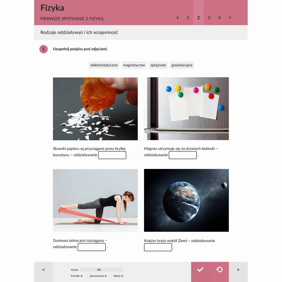 eduPaka Fizyka kl. 7-8, przykładowe ćwiczenie 1