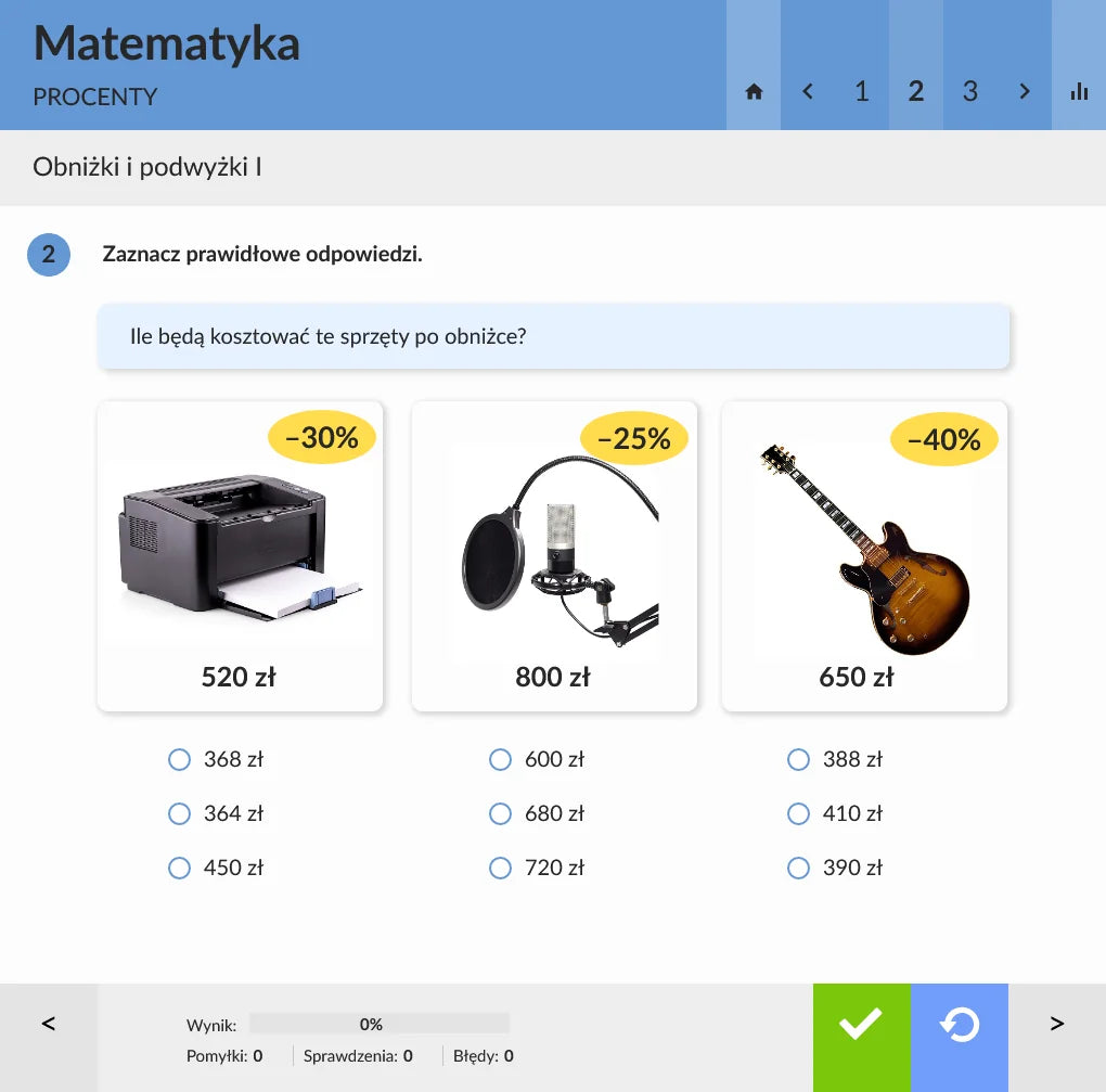 eduPaka Matematyka kl. 6-8, przykładowe ćwiczenie