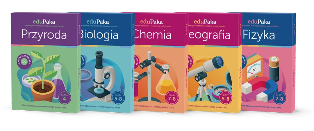 eduPaka Zestaw przyrodniczy kl. 4-8, 5 programów (przyroda, biologia, geografia, chemia, fizyka)