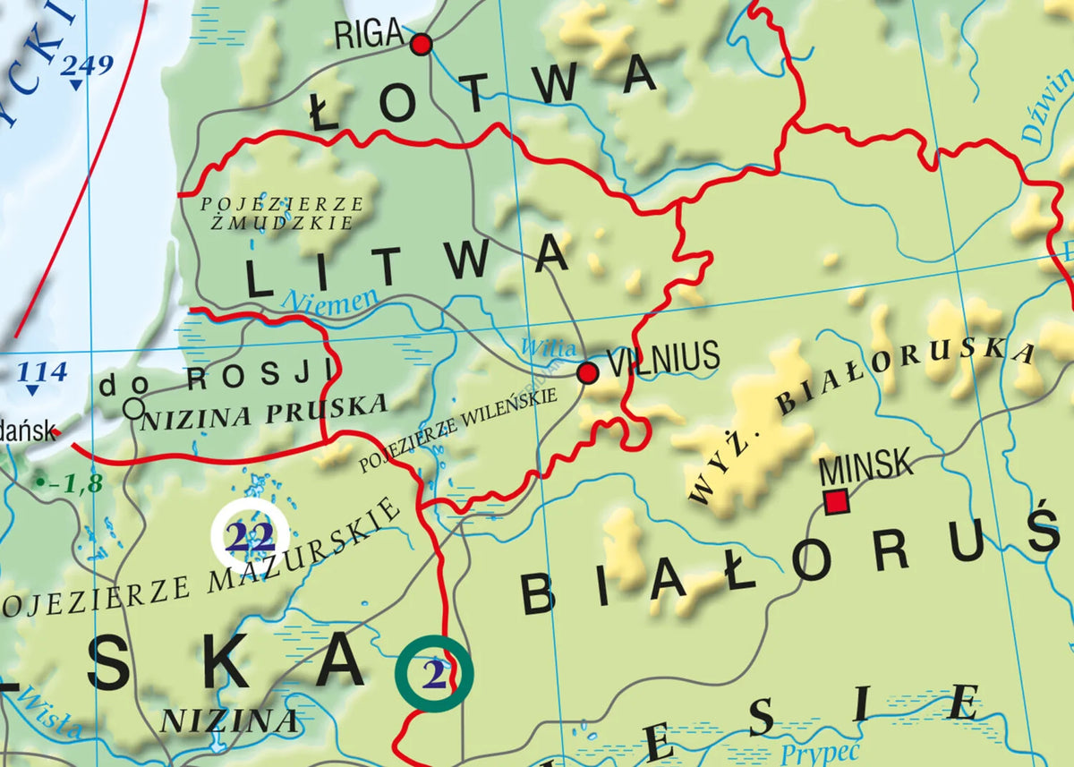 Europa fizyczna z elementami ekologii 100 x 70 cm - mapa ścienna - zdjęcie 2