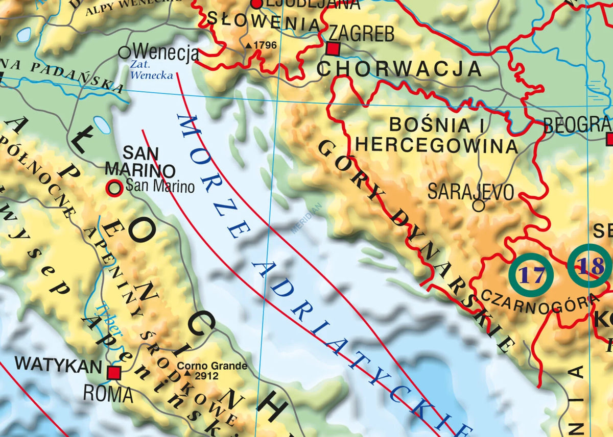 Europa fizyczna z elementami ekologii 100 x 70 cm - mapa ścienna - zdjęcie 3
