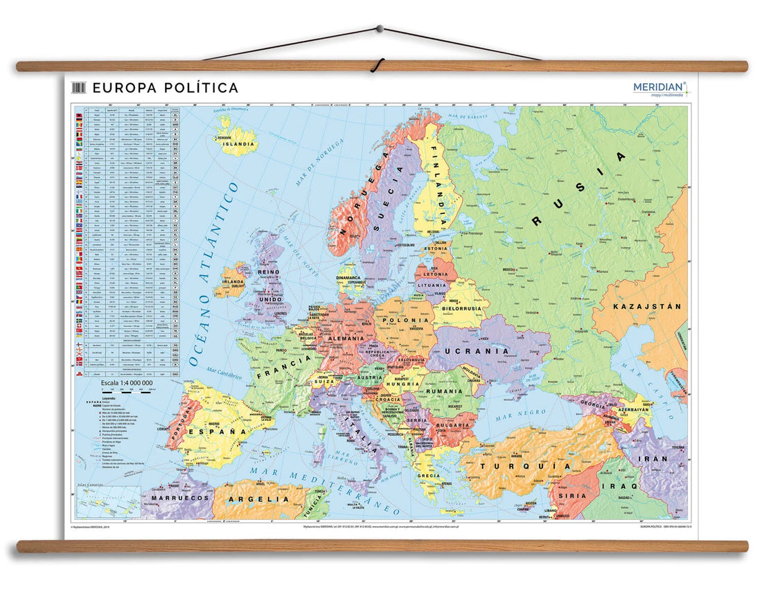 Europa política - mapa ścienna w języku hiszpańskim