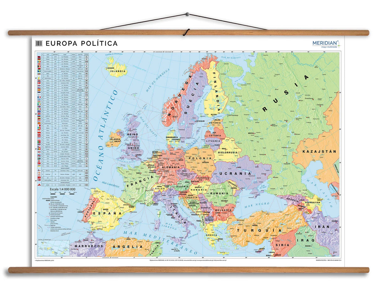 Europa política - mapa ścienna w języku hiszpańskim