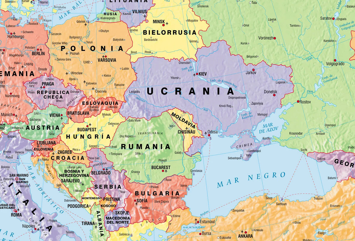 Europa política - mapa ścienna w języku hiszpańskim - zdjęcie 2