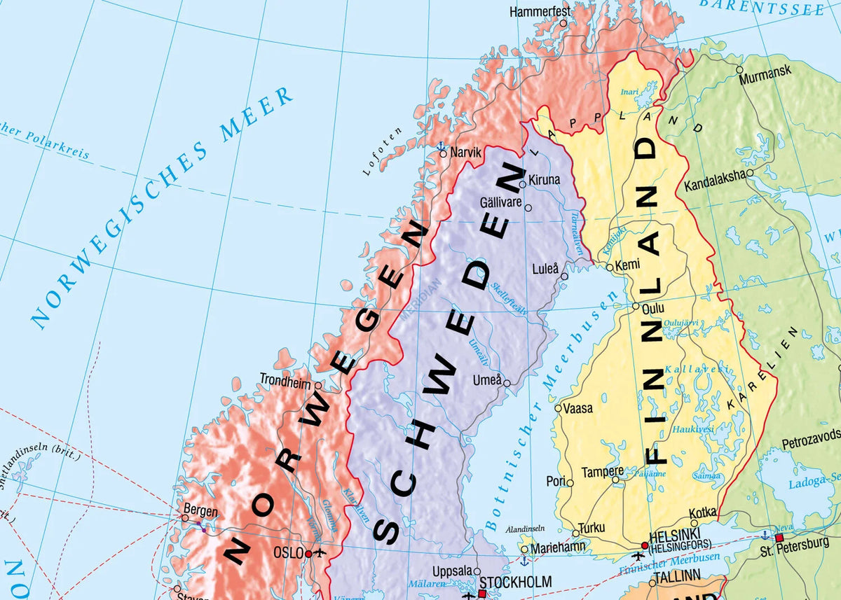 Europa politisch - mapa ścienna w języku niemieckim - zdjęcie 2