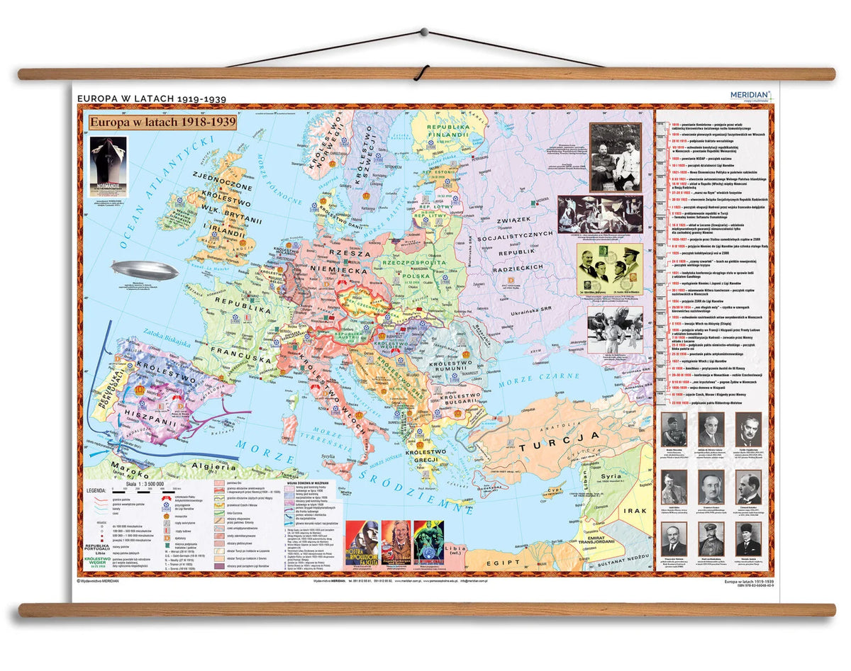 Europa w latach 1919-1939 - mapa ścienna