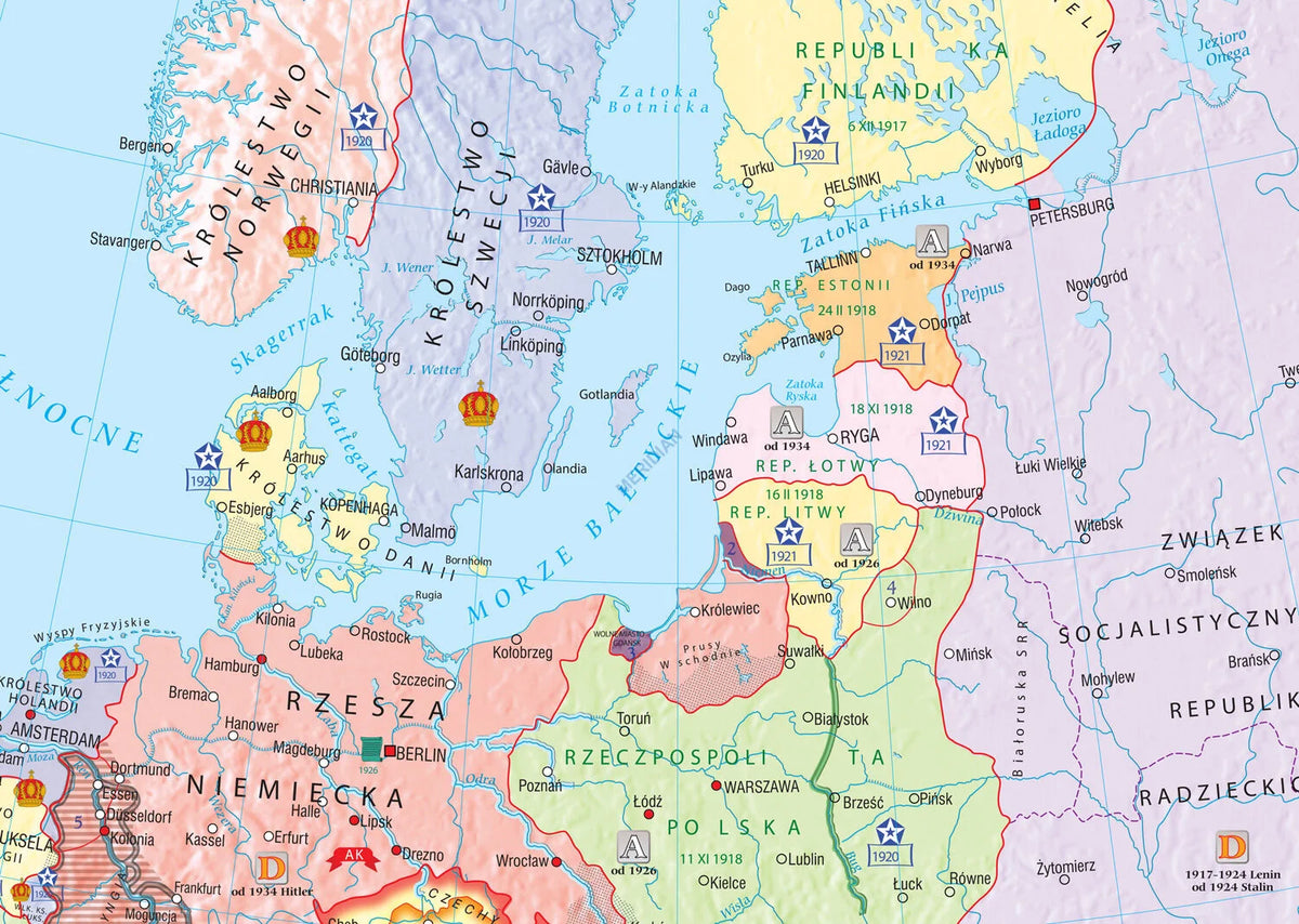 Europa w latach 1919-1939 - mapa ścienna - zdjęcie 2