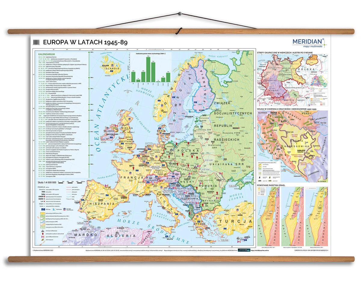 Europa w latach 1945-89 - mapa ścienna