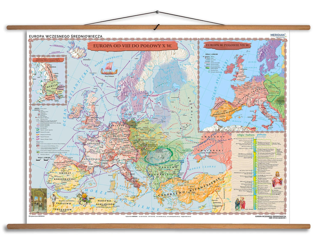 Europa wczesnośredniowieczna - mapa ścienna