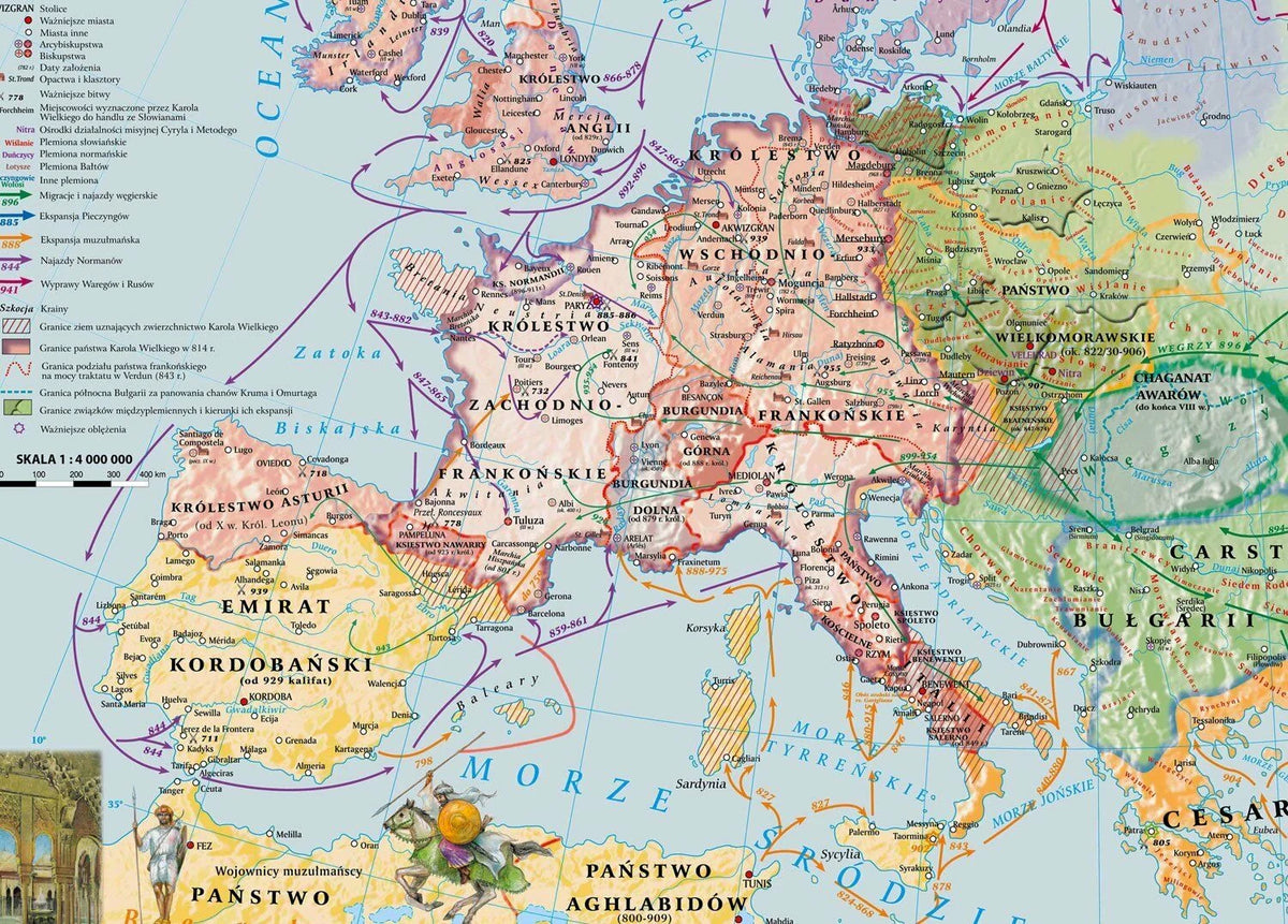 Europa wczesnośredniowieczna - mapa ścienna - zdjęcie 2