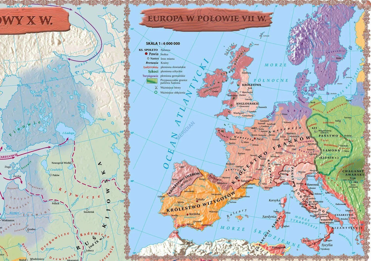 Europa wczesnośredniowieczna - mapa ścienna - zdjęcie 3