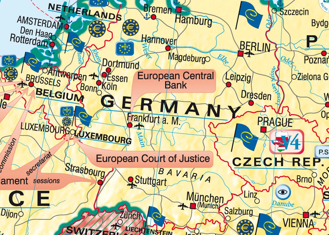 European Union - mapa ścienna w języku angielskim