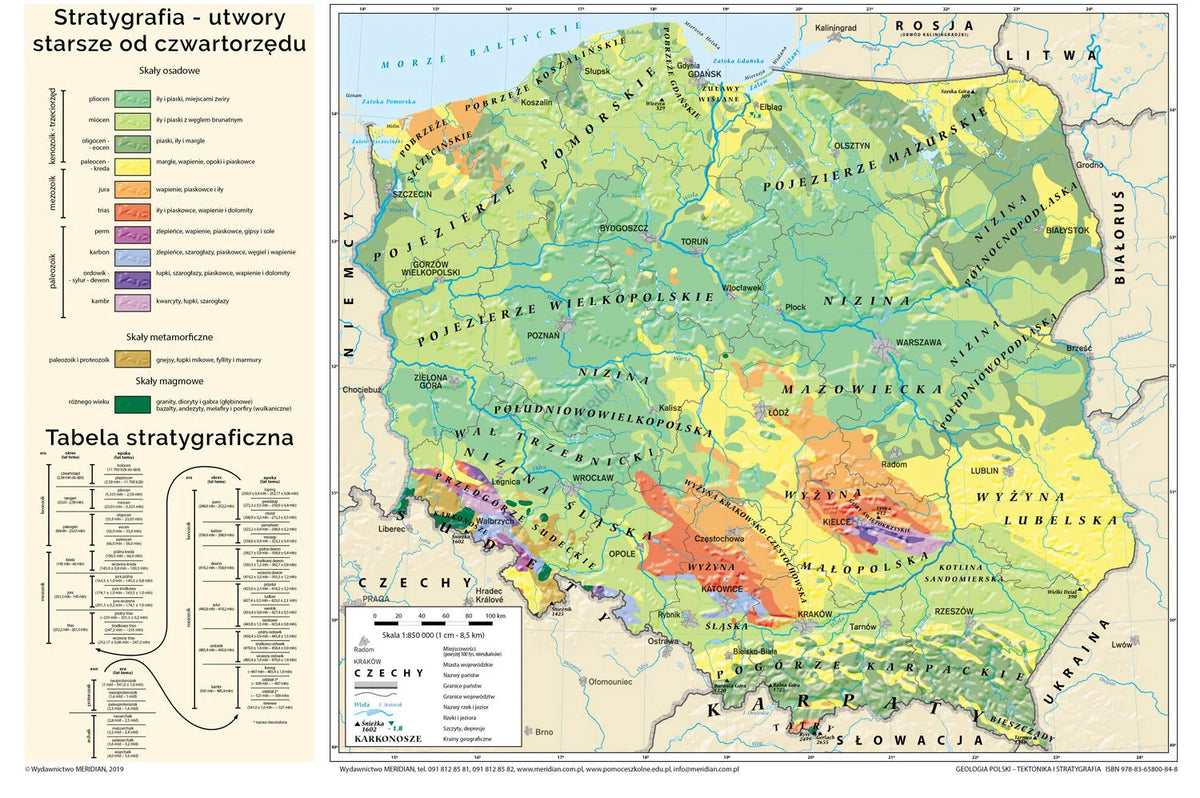 Geologia Polski - tektonika i stratygrafia - mapa ścienna - zdjęcie 3