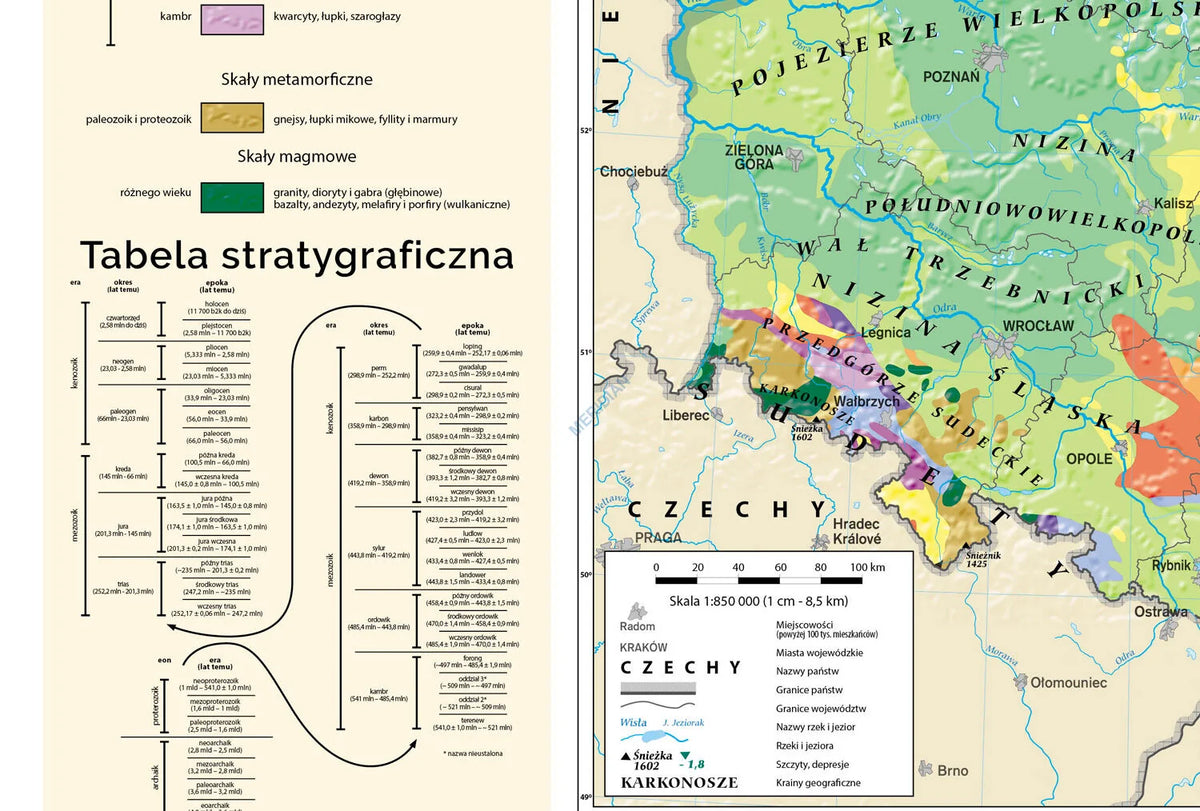 Geologia Polski - tektonika i stratygrafia - mapa ścienna - zdjęcie 5