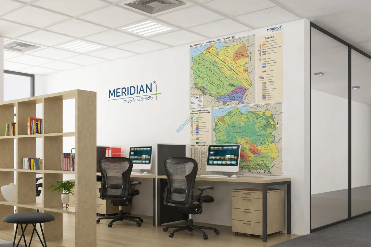 Geologia Polski - tektonika i stratygrafia - mapa ścienna - wersja fototapeta