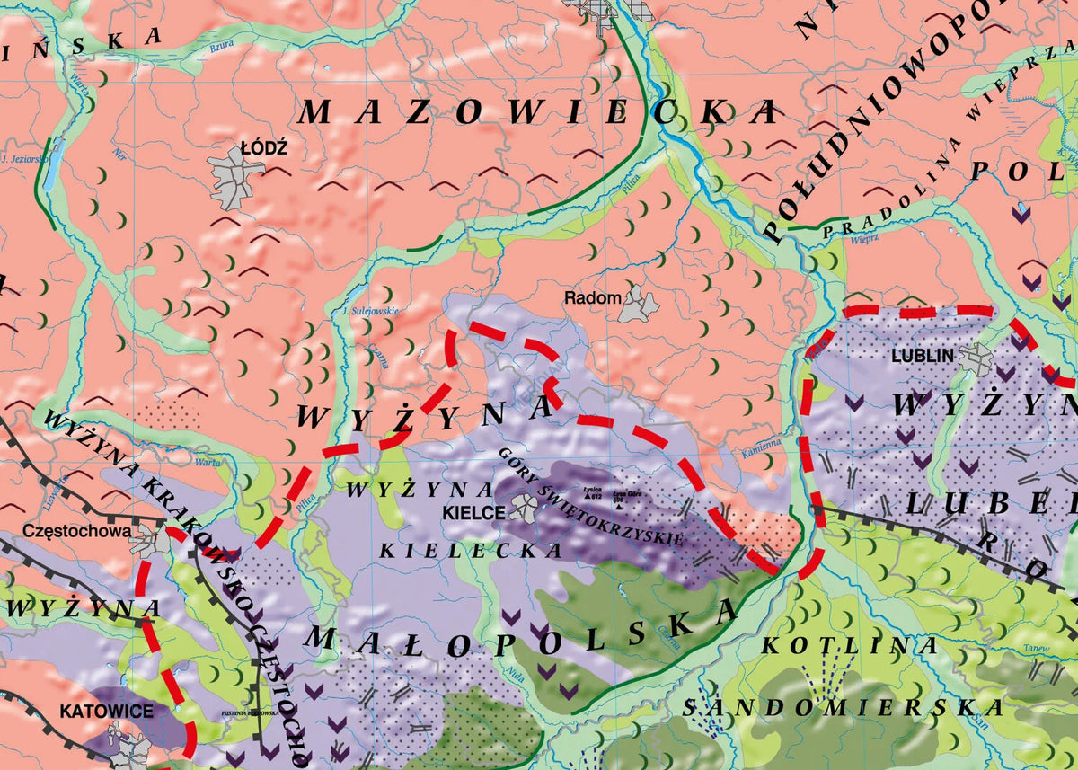 Geomorfologia Polski - typy rzeźby i ich pochodzenie - mapa ścienna - zdjęcie 2