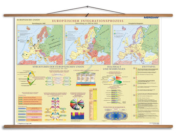 Geschichte der Europäischen Union - mapa ścienna w języku niemieckim
