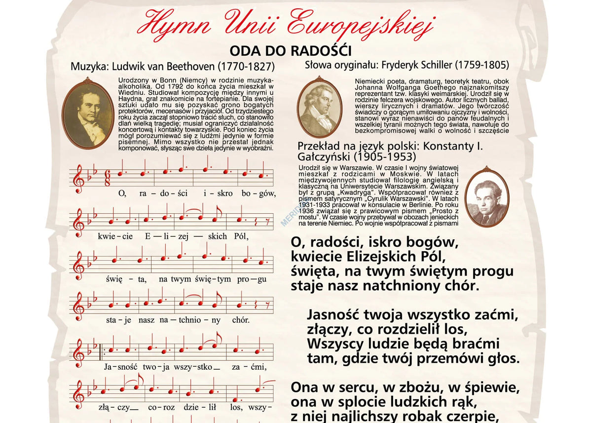 Hymn Unii Europejskiej - plansza dydaktyczna - zdjęcie 2
