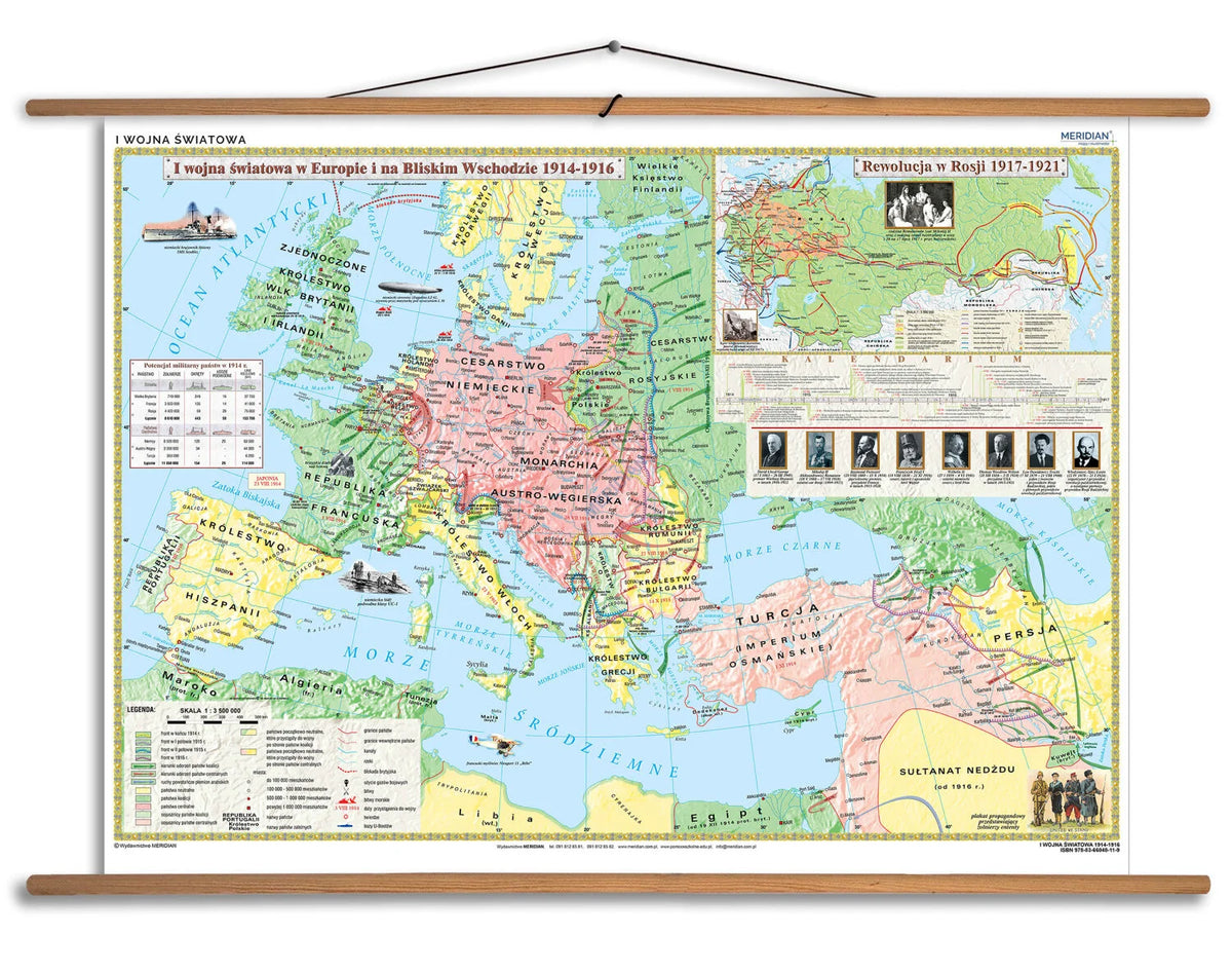 I Wojna Światowa 1914-16 - mapa ścienna