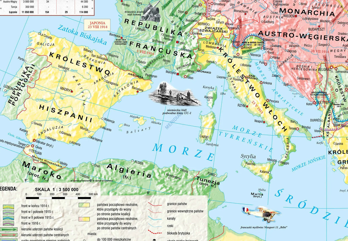 I Wojna Światowa 1914-16 - mapa ścienna - zdjęcie 2