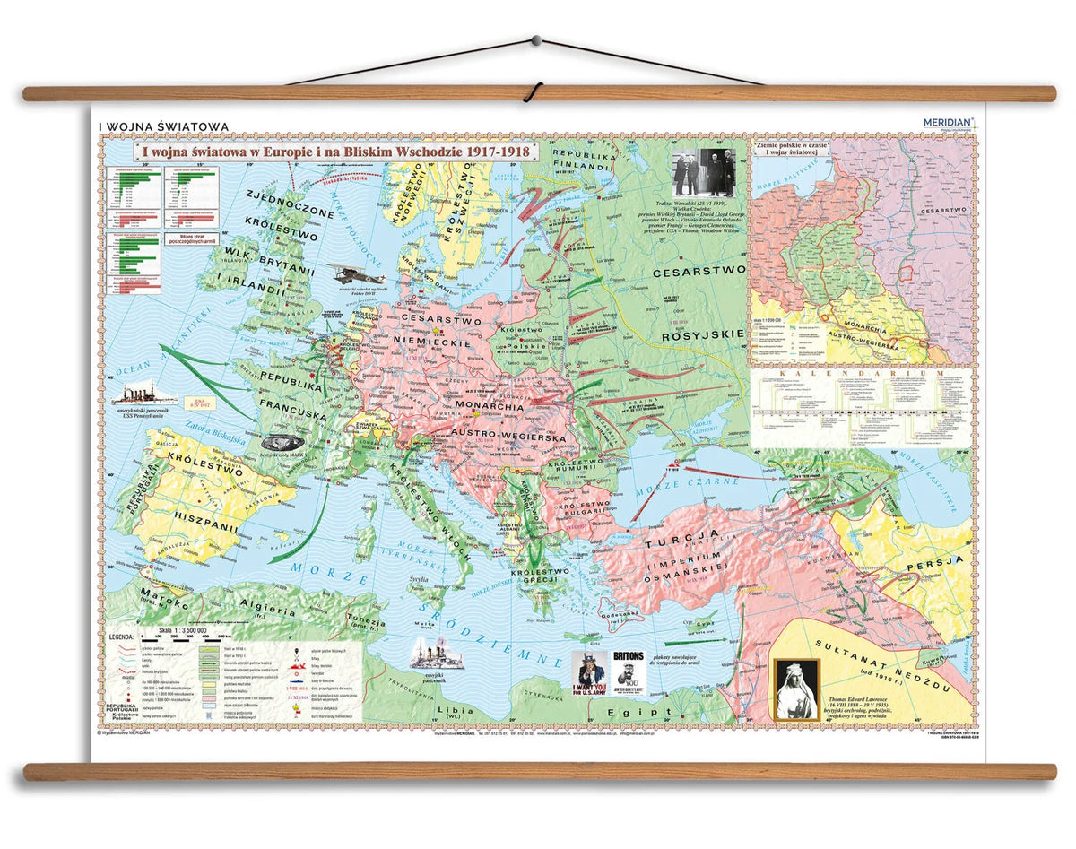 I Wojna Światowa 1917-18 - mapa ścienna