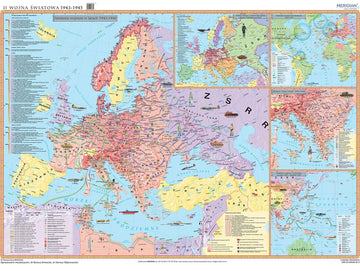 II Wojna Światowa 1943-45 - mapa ścienna