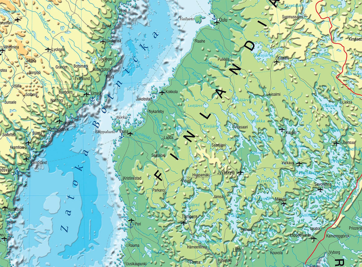 Kraje basenu Morza Bałtyckiego - mapa fizyczna - zdjęcie 3