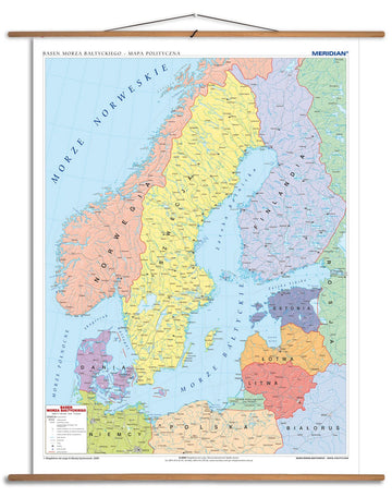 Kraje basenu Morza Bałtyckiego - mapa polityczna
