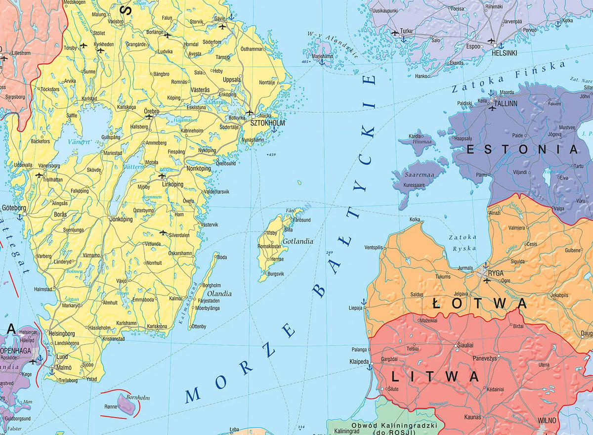 Kraje basenu Morza Bałtyckiego - mapa polityczna - zdjęcie 2