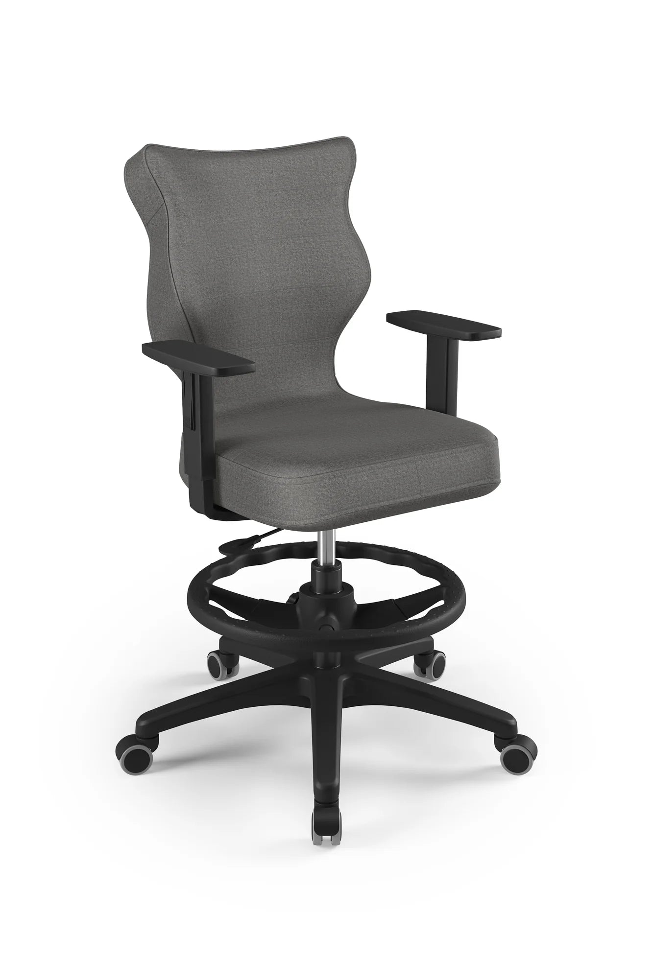 Krzesło młodzieżowe Duo z podnóżkiem – Czarny / Monolith 33